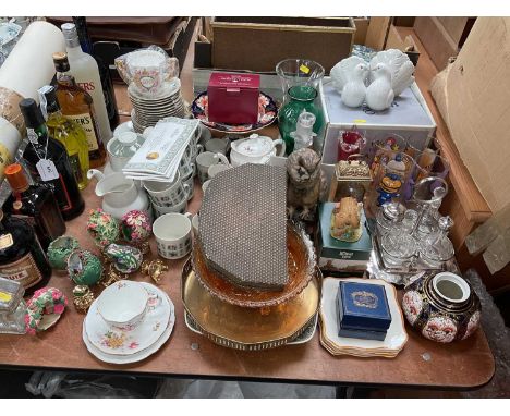 Royal Doulton Tapestry pattern teaset, together with Lladro Dove ornament, Royal Crown Derby and other ceramics. 