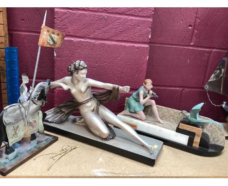 Art Deco French figure of a lady and two others (3)