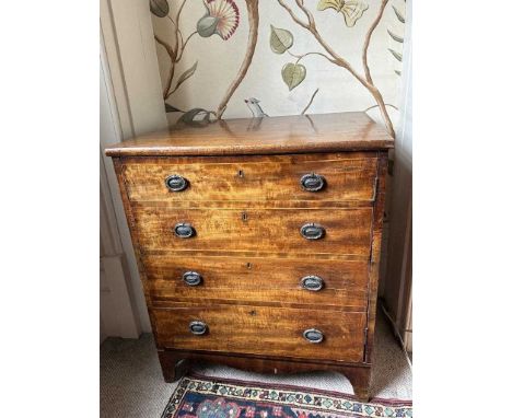 19th century mahogany commode converted to a cupboard with hinged front, 61cm wide x 48cm deep x 72cm high