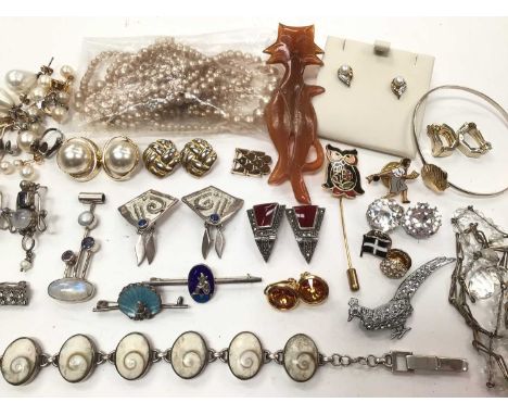 Silver jewellery, Art Deco and vintage costume jewellery