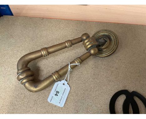 19th century solid brass door knocker, removed from Mount Juliet, Ireland