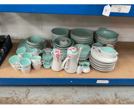 Extensive Poole pottery 'Twin-tone' Ice Green and Seagull dinner service, approximately 100 pieces