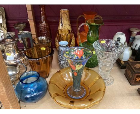 Mid century art glass and studio glassware
