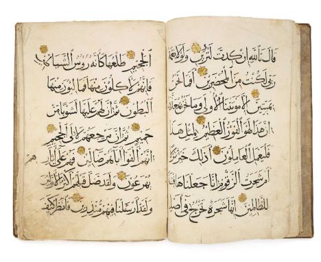 A QUR'AN SECTION, MAMLUK, EGYPT OR SYRIA, 14TH/15TH CENTURY  a manuscript comprising a section of the Qur'an, the text compos