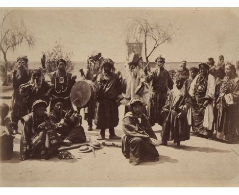 A RELIGIOUS FESTIVAL IN LADAKH, SECOND HALF 19TH CENTURY albumen photographic print, mounted, 21.5 x 28.5cm