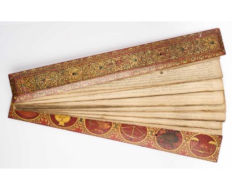 A SINHALESE PALM-LEAF MANUSCRIPT, SRI LANKA, 18TH/19TH CENTURY of long rectangular form, the 45 folios inscribed on both side