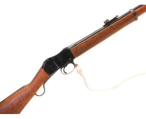 Martini Henry .577 /450 MkII rifle, 32inch barrel secured by two bands, one of which is fitted with bayonet lug, folding ladd