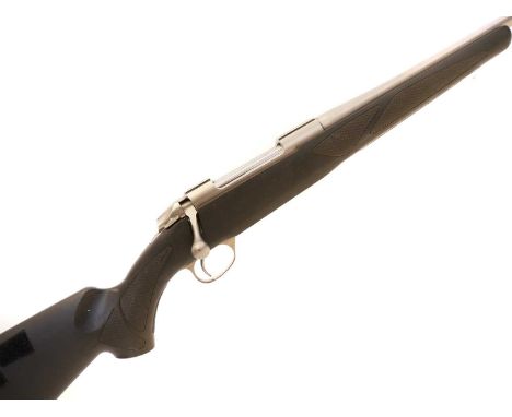Sako .270 85M bolt action rifle, 20inch barrel screw cut for a moderator, stainless steel finish and black synthetic stock, s