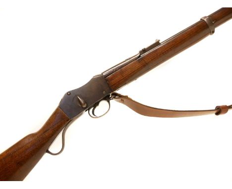 Enfield Martini-Henry .303 rifle, 29.5inch barrel, folding ladder sight, serial number 119, London proof marks, fitted with l