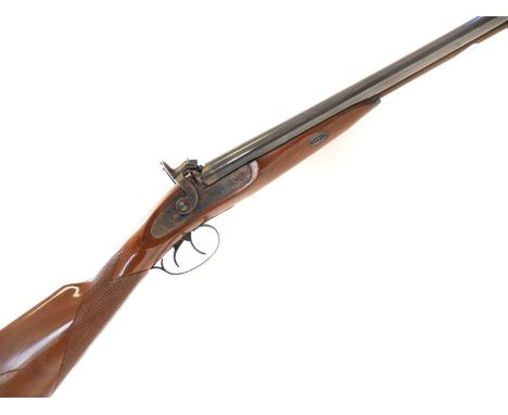 Navy Arms 12 bore percussion side by side muzzle loading shotgun, 28 inch barrels with open chokes, serial number N5080, Ital