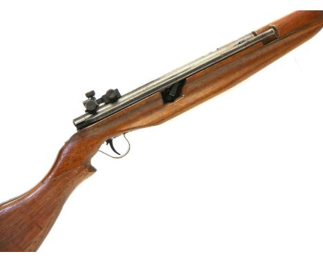 Hammerli Model 420 .177 air rifle, 18inch barrel, the rear sight removed to allow for the Millard Bros. aperture sight, seria