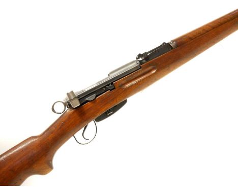 Swiss Schmidt Rubin K31 7.5x55 straight pull rifle, 26inch barrel secured by two barrel bands, the front with piling hook and