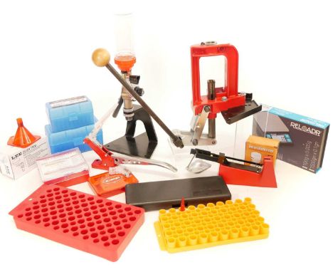 Lee reloading equipment, pretty much all needed to start reloading, to include a single stage press, Deluxe powder measure, b