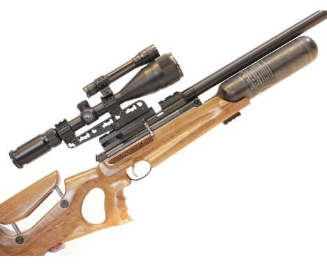 Hatsan Nova Star ..177 air rifle Hatsan Nova Star PCP .177 air rifle, 23inch barrel fitted with silencer, figured walnut thum