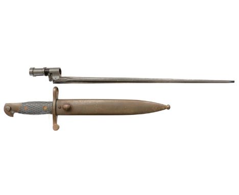 Two bayonets, to include a Russian M1891/30 Mosin Nagant socket bayonet, and a Spanish M1943 bayonet and scabbard. Buyer must