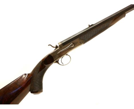 Cased James Burrow .410 single barrel shotgun, previously a Rook rifle probably a .380 (original proof stamp marked '.100') t