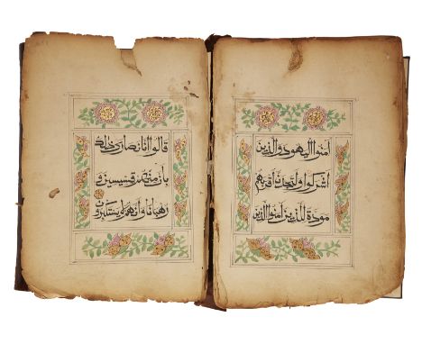 A Qur'an juz', China, 19th century, Arabic manuscript on paper, 54ff., 1fl., each folio with 5ll. of black sini script, withi