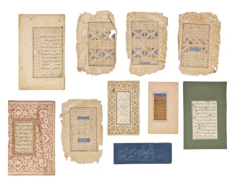 Property from a Private London CollectionTo Be Sold With No ReserveA group of nine calligraphic folios including a group from