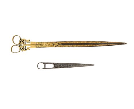 Property from a Private London CollectionTwo pairs of calligrapher's scissors, Ottoman Turkey and Qajar Iran, 19th century, t