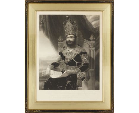 His Majesty Mahommed Shah of Persia, Proof state of a mezzotint by J. E. Coombs, after a painting by J. H. Twigg (fl. 1839), 