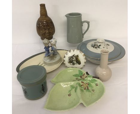 A box of assorted vintage ceramics to include Poole, Denby, Carlton ware and Royal Doulton. 