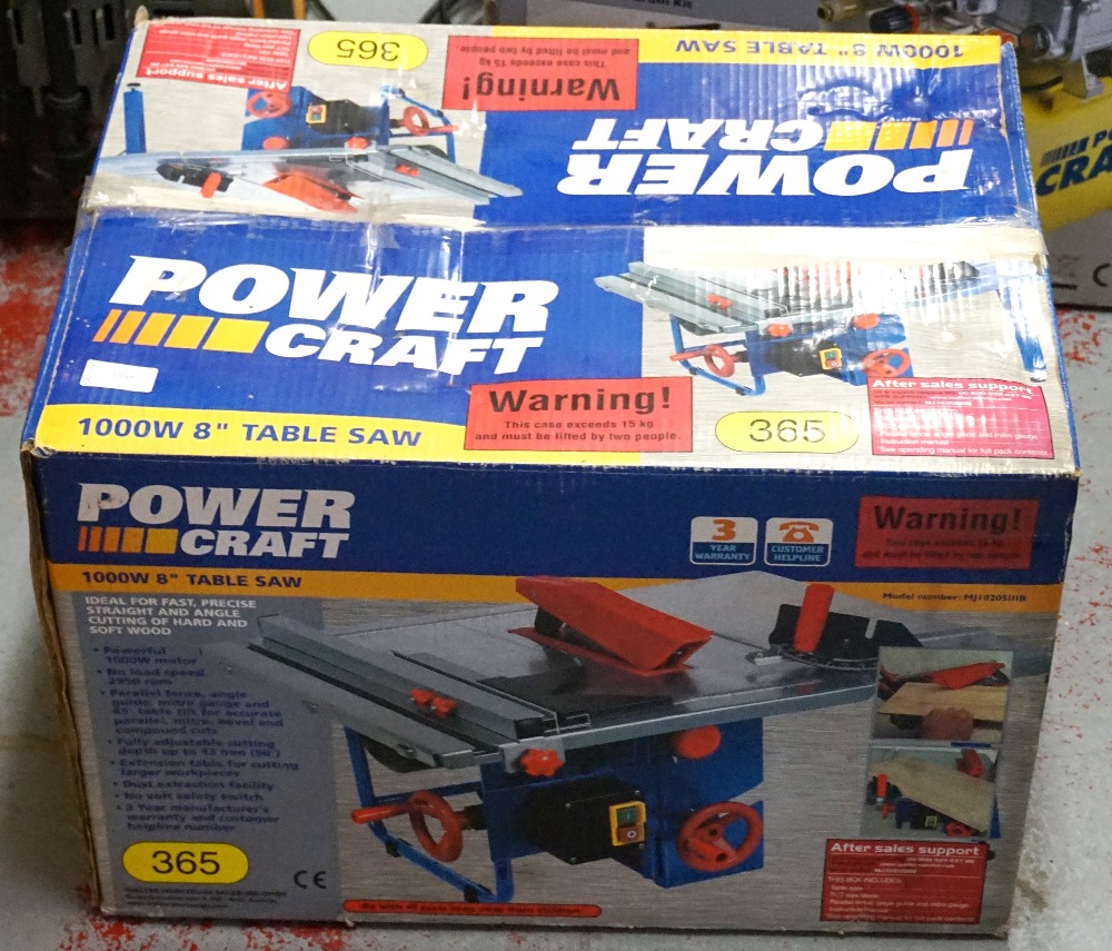 POWER CRAFT 1000W 8" TABLE SAW boxed, new and unused