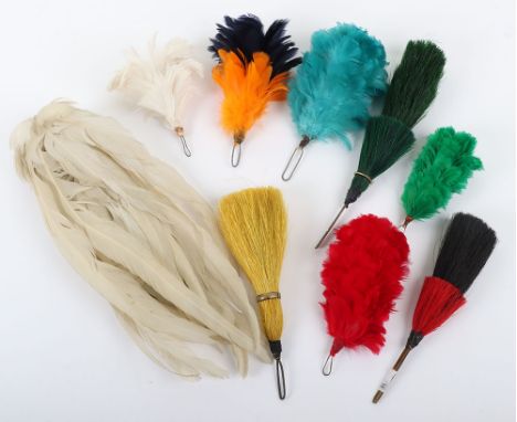 Military Hackles and Plumes: Lance hat  white feather plume , three horse hair and five other coloured feather plumes/hackles