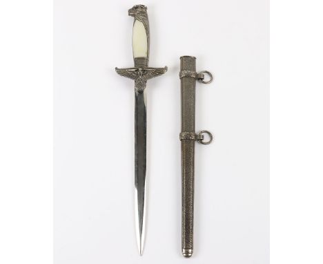 Third Reich Government Officials Dress Dagger:  Stylised eagle head pommel with  maker to blade complete with scabbard