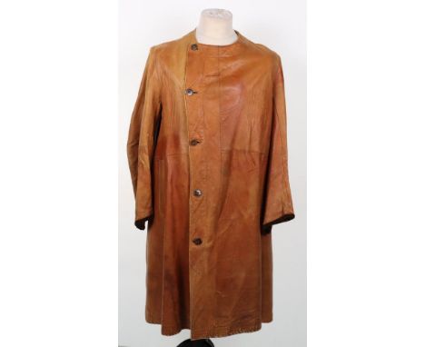 WW1 Royal Flying Corps (RFC) Flight Jacket, lightweight private purchase light tan leather flight suit / jacket with buttoned