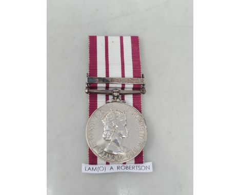 Naval General Service Medal 1915-62, 'Malaya' Clasp to L/FX894804 Leading Air Mechanic (Ordnance) A. Robertson, Royal Navy. S