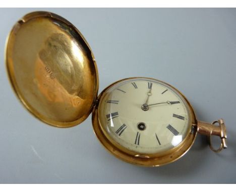 A RARE & EARLY EIGHTEEN CARAT GOLD ENCASED FUSEE POCKET WATCH by Alexander Kelty of Newcastle, traded as a goldsmith jeweller