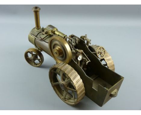 A BASSETT LOWKE TRACTION ENGINE, 3/4 scale live steam model with single cylinder driving gear, manufacturer's mark to the pre