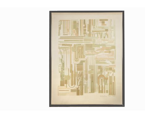 Sir Eduardo Paolozzi (British 1924-2005), 83cm x 59cm, 'Untitled' Lithograph (faded), signed and dated lower right, no. 33/70