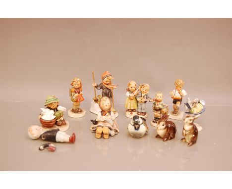 A group of 20th century W. Goebel ceramics, comprising figures and animals, all AF (qty)