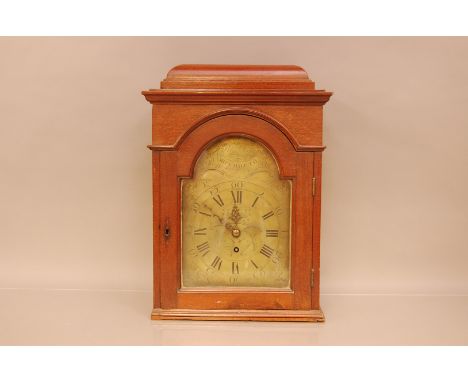 An 18th century brass dialled fussee movement bracket clock from Jones of Monmouth, presented in a later Victorian mahogany c