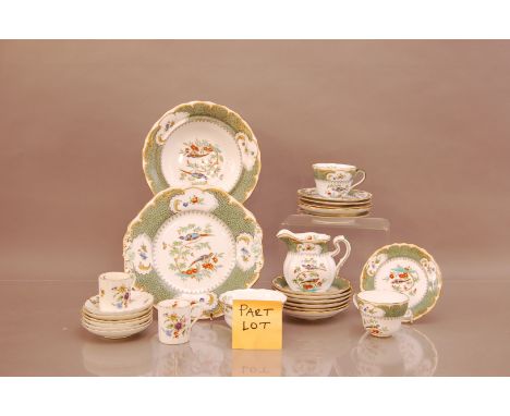 A large collection of 20th Century Spode's Avery pattern ceramics,  comprising eight cups, 12 saucers two jugs, four plates, 