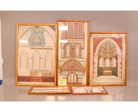 A collection of eight ecclesiastical architectural drawings probably by Heaton, Buttler and Bayne of London, AF (8)