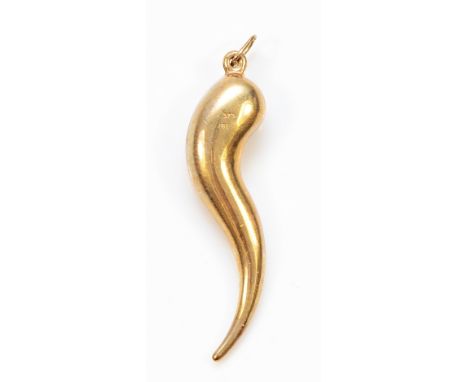 A 9ct gold "Horn of Plenty" charm, 40mm, 1.1g