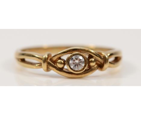 A 9ct gold white gemstone solitaire ring, U, 3g