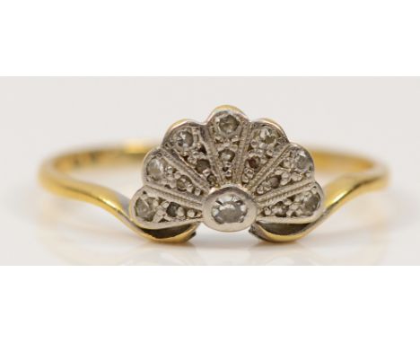 An 18ct gold single cut diamond dress ring, S, 2.4g