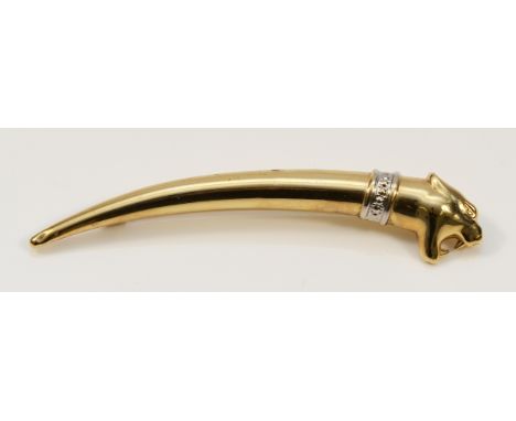 A 9ct gold panther brooch, 75mm, 3.7g