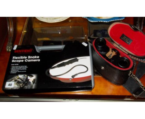 Sentinent Flexible snake camera and pair or modern binoculars 