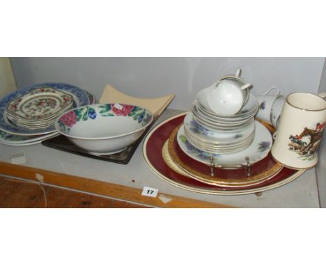 Shelf of assorted china