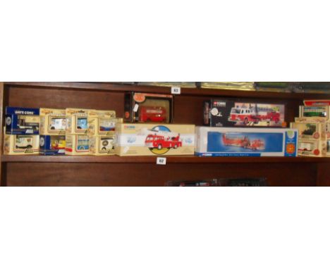 Corgi Classics and Lledo die-cast vehicles, all boxed (one shelf of 17)