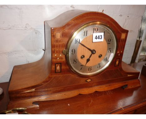 Art Nouveau Rennie Mackintosh-style Edwardian inlaid mantle clock