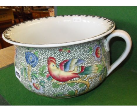 Copeland Spode chamber pot with bird decoration
