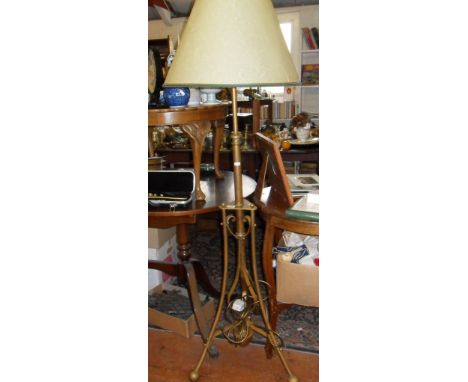 Art Nouveau brass standard lamp (converted)