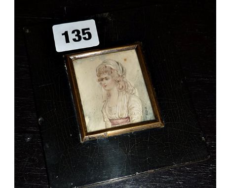 Victorian portrait miniature of a lady signed "Butler"