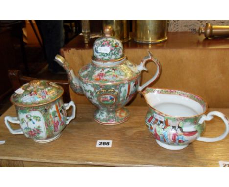 Chinese Canton three-piece tea set