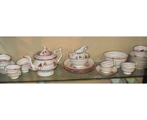 19th c. lustre ware tea set